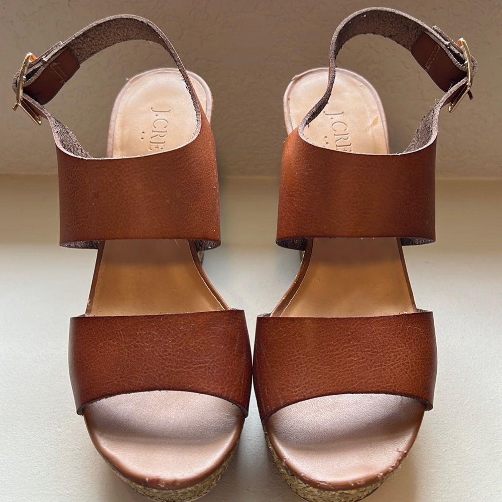 J.Crew leather platform wedges